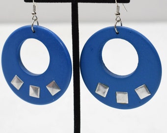 Earrings India Blue Silver Hoop Earrings