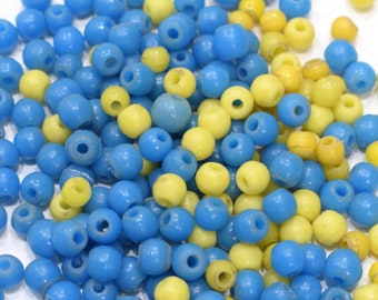 Beads African Blue Yellow Glass Beads 7-8mm
