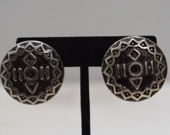 Earrings Silver Tribal Clip Earrings