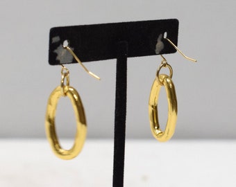 Earrings Gold Oval Hoop Earrings