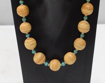 Necklace Philippine Palmwood  Chinese Turquoise Necklace