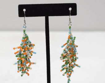 Earrings Multi Colored Glass Beaded Earrings