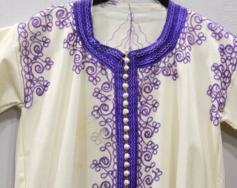 Dress Moroccan White Cotton Caftan