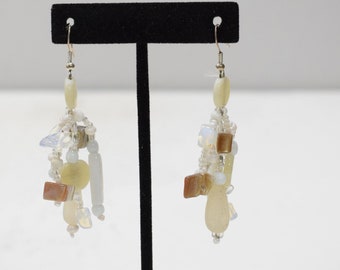 Earrings White Glass Beaded Earrings