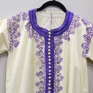 Dress Moroccan White Cotton Caftan