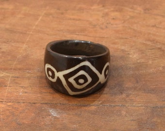 Ring African Batik Bone Band Ring