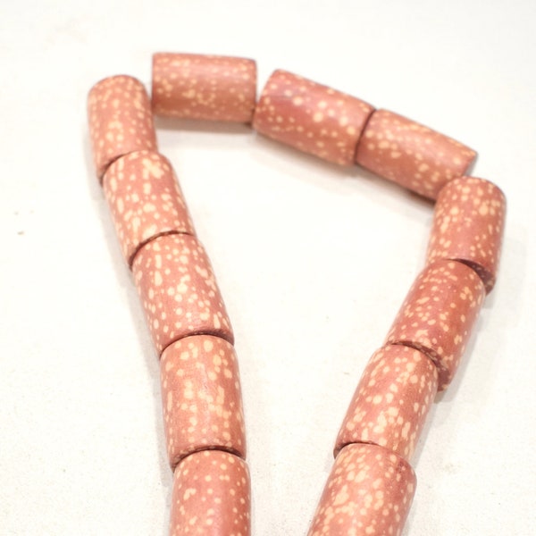 Beads Philippine Batik Brown Wood Cyclinders 25mm
