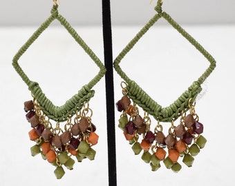 Earrings Green Wrap Hoop Earrings