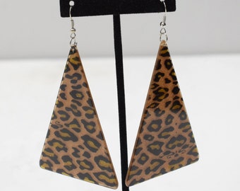 Earrings Iridescent Leopard Animal Print Earrings