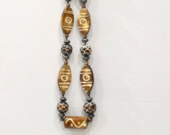 Necklace African Batik Bone Necklace