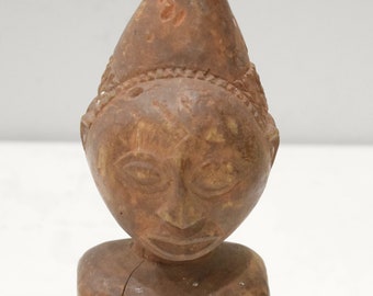 African Statue Luba-Hemba Tribe Janus Wood Statue DRC 10 3/4"