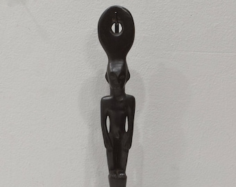 Spoon Philippines Ifuago Tribe Carved Wooden Figure Handle Spoon