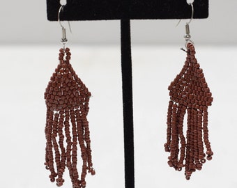 Earrings Brown Beaded Earrings