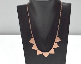 Copper Triangle Pendant Necklace