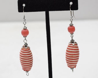 Earrings Philippine Red White Twine Earrings