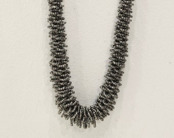 Necklace Indonesian Long Gun Metal Bead Loop Necklace