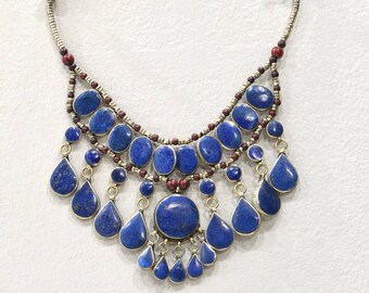 Necklace Middle Eastern Lapis Pendant Kuchi Necklace