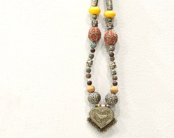 Necklace Nepal Silver Beaded Necklace