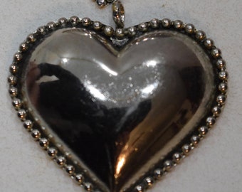 Beads India Silver Heart Pendants Vintage 44mm