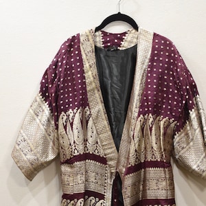 Jacket Silk Burgundy Brocade Jacket