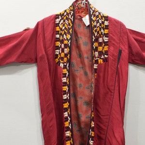 Coat Embroidered Red Turkmen Chapan