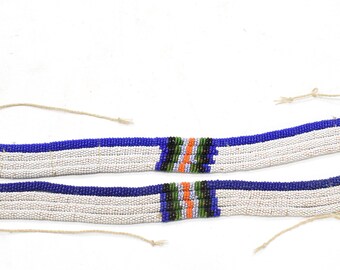 African Zulu Old Pair Beaded Anklets RSA