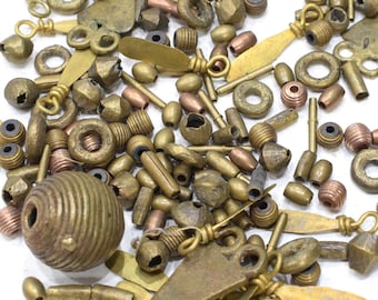 Beads Mixed Bag of African Brass Beads 8-43mm