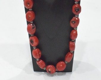 Chinese Red Coral Necklace