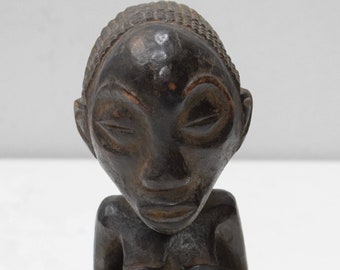 African Statue Luba Fertility Wood Statue DRC 10"