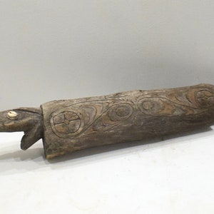 Papua New Guinea Crocodile Face Split Gong Wood Drum