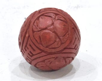Engraved Cinnabar Chinese Baoding Harmony relaxation Ball