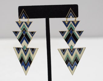 Earrings Colorful Art Deco Post Earrings