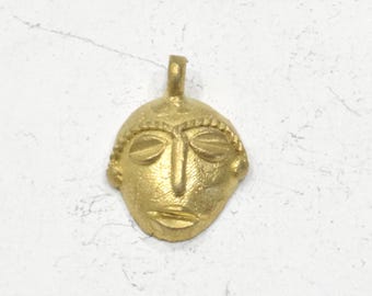 Pendant African Brass Baule Mask Pendant