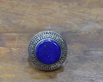 Middle Eastern Silver Lapis Ring