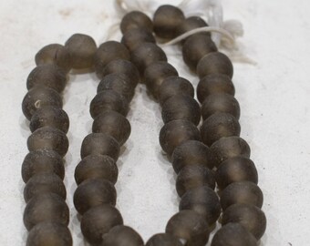 Beads African Gray Recycled Glass  14-16mm