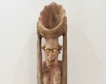 Papua New Guinea Statue Latmul Tribe Female Clay Pot Statue