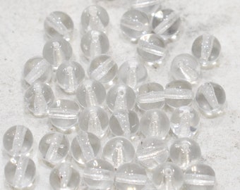 Bead Clear Czech Glass Beads 6mm