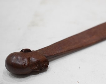 Human Head Rosewood Letter Opener Hand Carved Kenya Head Letter Opener