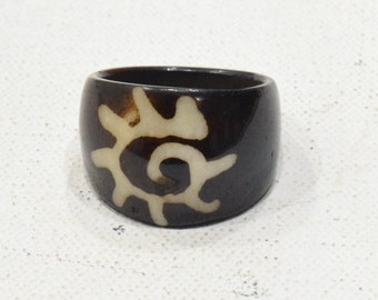 Ring African Batik Bone Band Ring