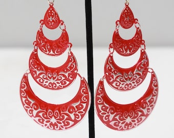 Boucles d'Oreilles India Red Tier