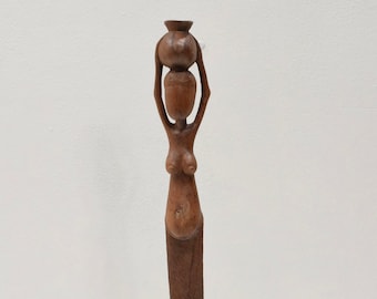 African  Statue Rosewood  Carved Female Figure