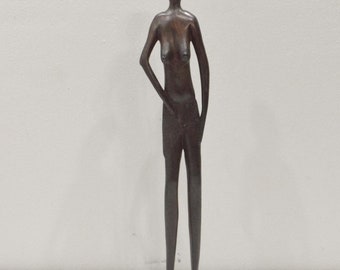 Statue African Ebony Abstract Woman Statue