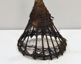 Papua new Guinea May River Black Palm Fiber Hat  Ritual Headdress