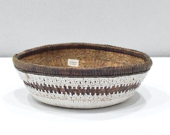 Basket Bali Indonesia Beaded Mirror Basket