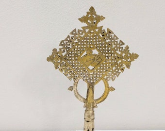 African Silver Coptic Cross Scepter Ethiopia