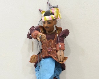 Puppet Marionette Wood Burmese Puppet Folk Art