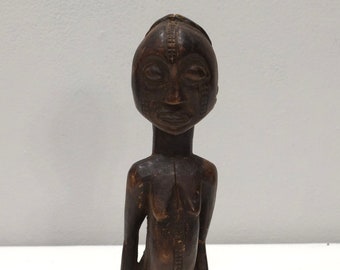 African Statue Luba Wood Figure Zaire