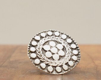 Ring Turkish Pewter Adjustable Round Ring