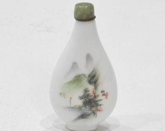 Chinese Porcelain Snuff Perfume Glass Bottle
