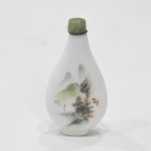 Chinese Porcelain Snuff Perfume Glass Bottle